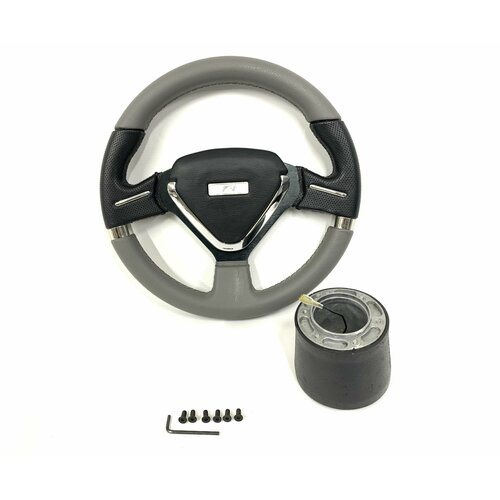 Спортивный руль 4163PVC Серый с адаптером на ВАЗ 2101210221032104210521062107 3190₽