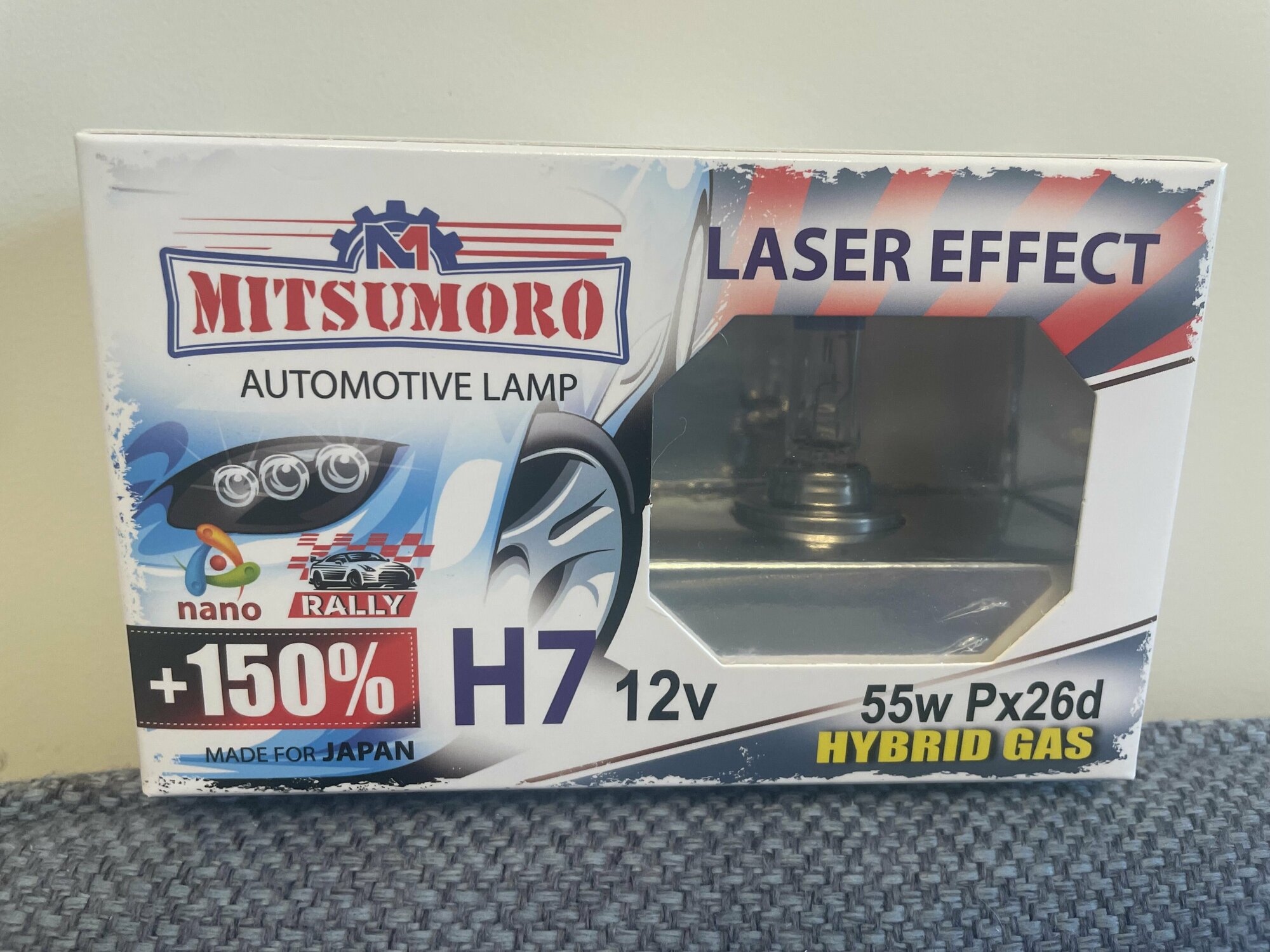 Галогеновая лампа MITSUMORO H7 12V 55W Pх26d +150% LASER EFFECT