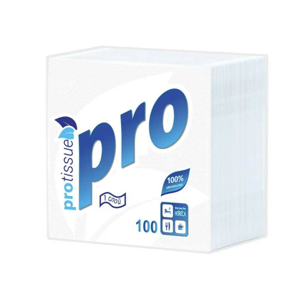 Салфетки бумажные Protissue Premium белые 100 листов