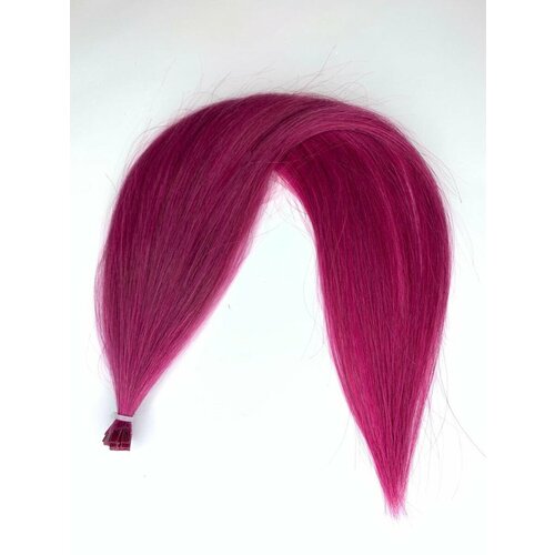 Волосы на капсуле 55 см цвет фуксия