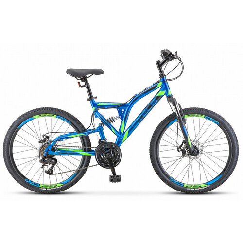 Велосипед подростковый STELS 24 Mustang MD V010 (16 синий/черный) велосипед mustang md 24 v010 16 синий черный