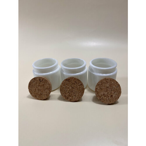 Баночки стеклянные с крышкой для свечей, для специй, белые (набор из 3 шт.)