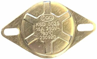 Термостат KSD302S 15A, 93С, биметаллический, ручной возврат