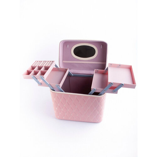 Бьюти-кейс 18х27х27 см, 5 шт., розовый, бежевый