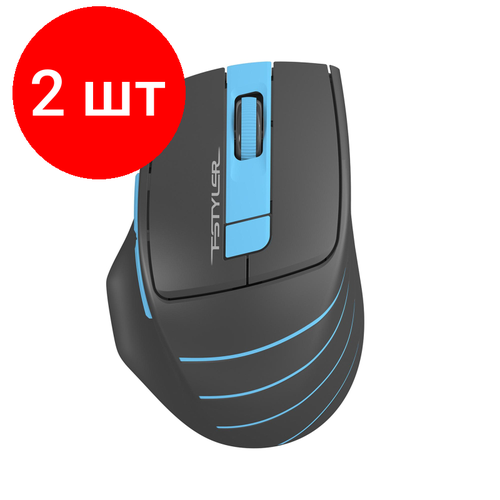 Комплект 2 штук, Мышь компьютерная A4Tech Fstyler (FG30S BLUE) сер/син/2000dpi/беспров/6кн набор a4tech fstyler fg3300 air blue blue