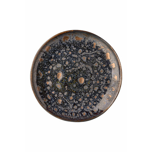 Тарелка фарфоровая обеденная черная 