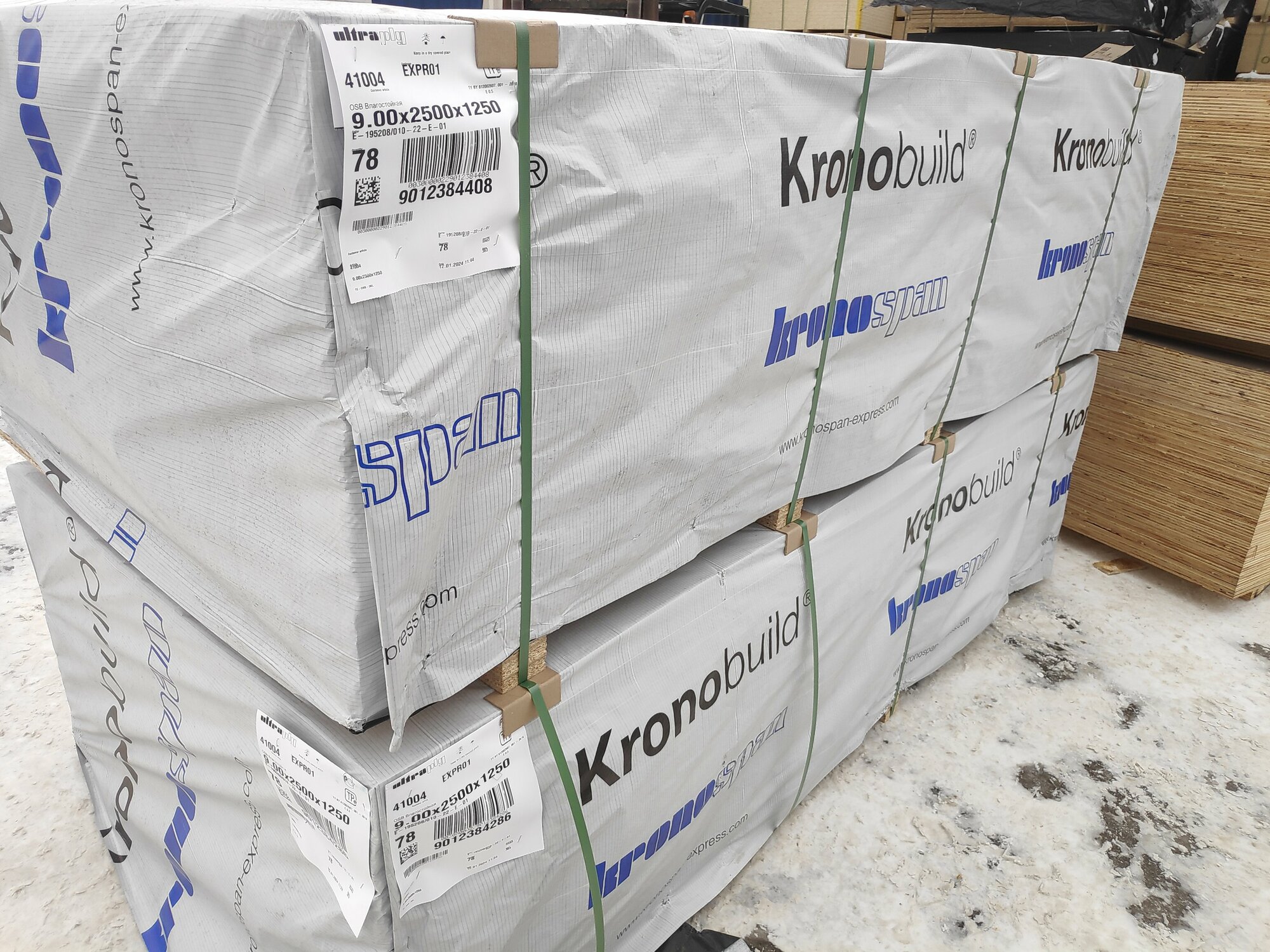 Osb Плиты "Плита влагостойкая OSB-3" 9x122x244 от Kronospan 18кг 2,98 м2