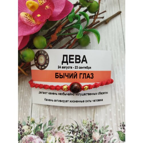 Браслет Кудесница Олеся, бычий глаз, 1 шт., красный