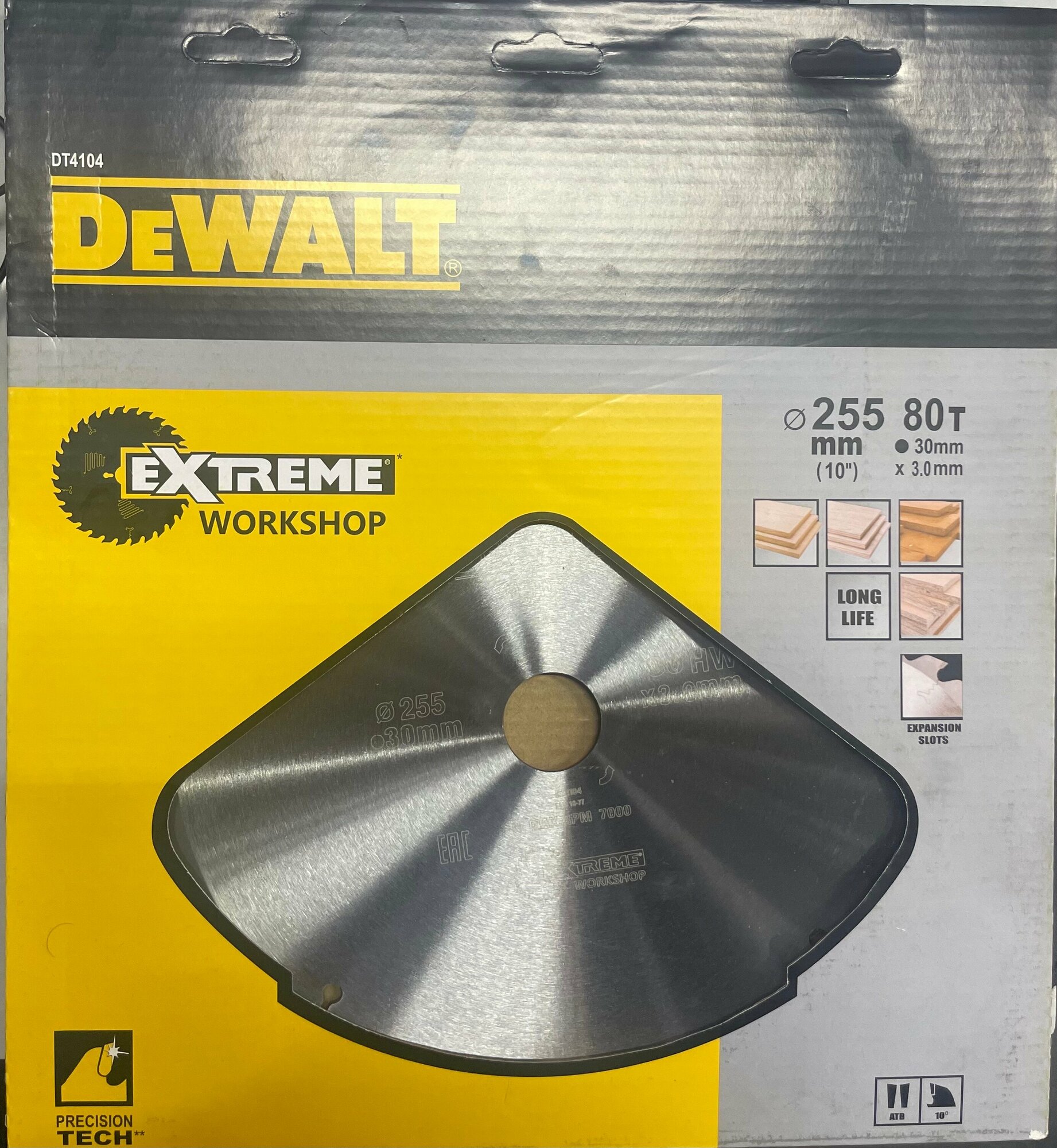 Диск пильный по дереву DEWALT 255x30x80 зубов extreme WORKSHOP