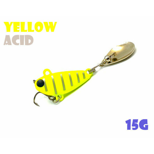 Блесна Тейл-Спиннер Uf-Studio Buzzet Bullet 15g #Yellow Acid