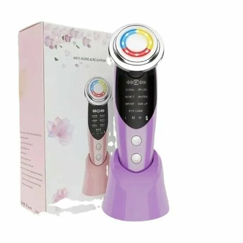 Лифтинг аппарат для лица микротоковый 7в1 фиолетовый 1259₽