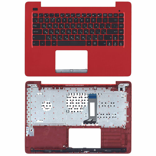 Клавиатура (топ-панель) для ноутбука Asus X456 черная с красным топкейсом разъем для ноутбука asus vivobook x456ur x456u x456uf f456ur f456uv