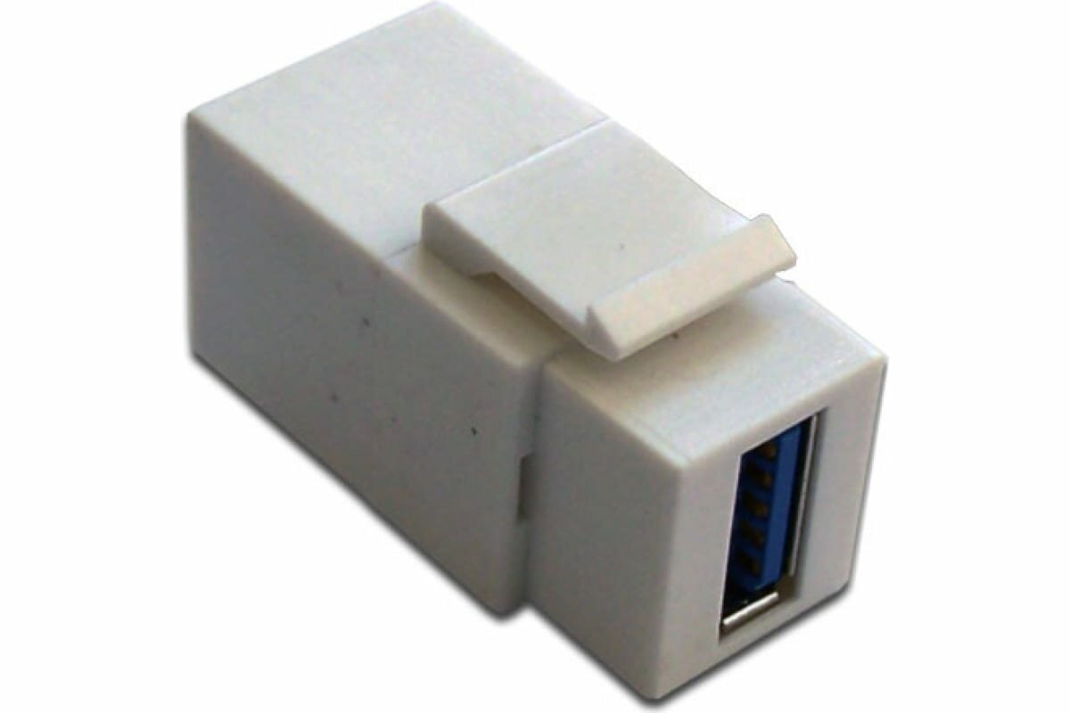 Вставка Lanmaster LAN-OK-USB30-AA/V-WH Keystone USB 3.0, тип A, мама-мама, 90 градусов, белая
