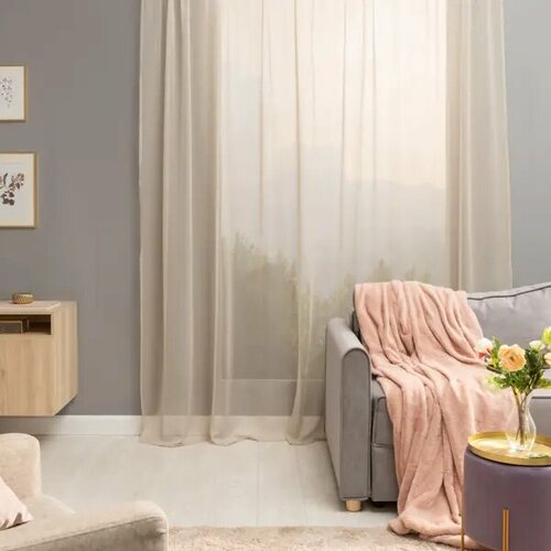 Тюль на ленте Inspire Softy 300х260 см цвет бежевый 4032₽