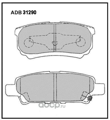 Задние тормозные колодки для Mitsubishi Lancer 9, Outlander I, производитель Allied Nippon, артикул ADB 31290