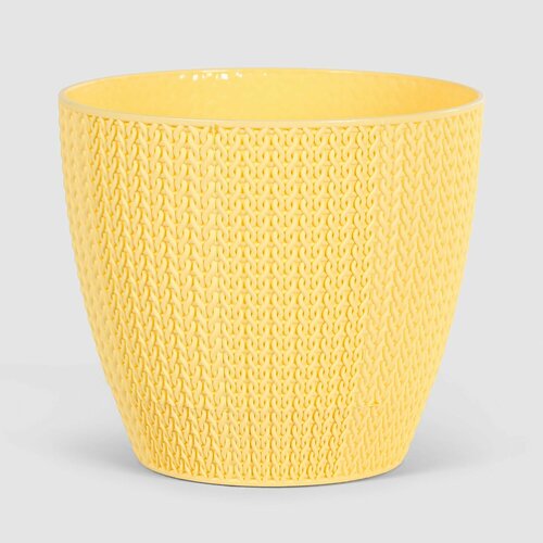 Кашпо для цветов Serinova Sumela 17,3x17,3x15,6 см светло-желтое, горшок для цветов