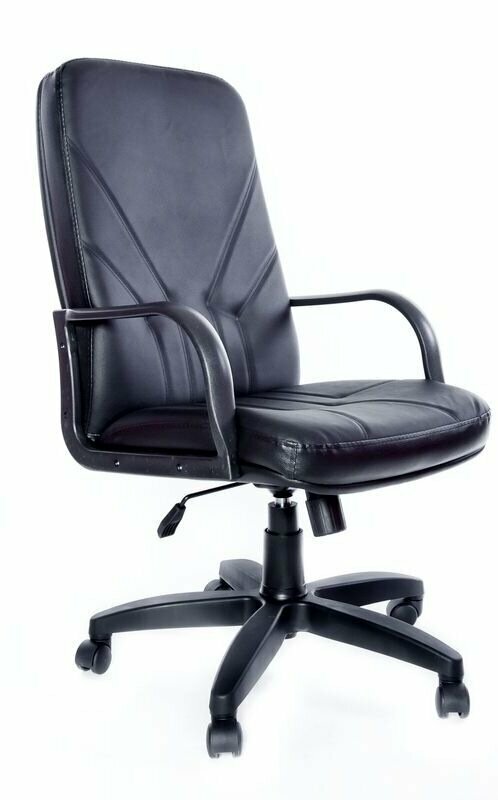 Компьютерное кресло Менеджер PL офисное, обивка: натуральная кожа, цвет: черный