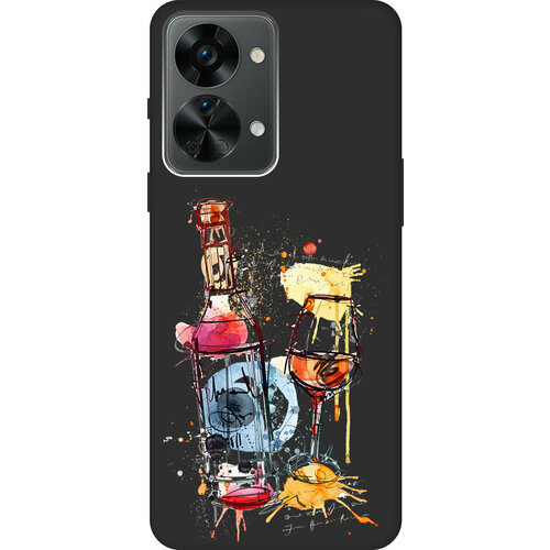 Матовый Soft Touch силиконовый чехол на OnePlus Nord 2T / ВанПлюс Норд 2Т с 3D принтом Aquarelle Wine черный матовый soft touch силиконовый чехол на oneplus 7 ванплюс 7 с 3d принтом aquarelle wine черный