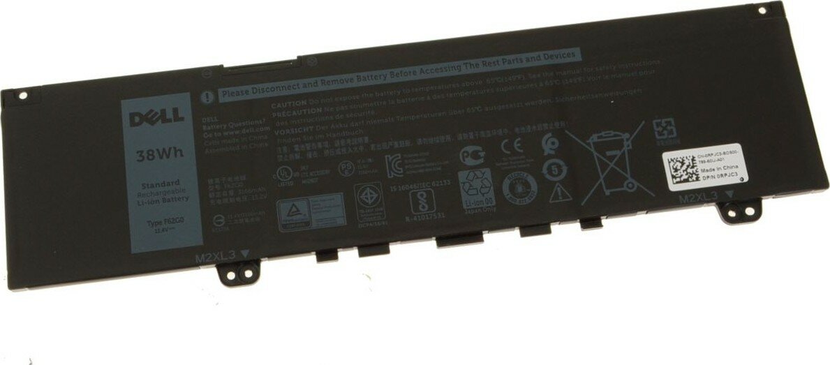 Аккумулятор для Dell (F62G0) Inspiron 13-5370, 13-7370, 38Wh, 3166mAh, 11.4V