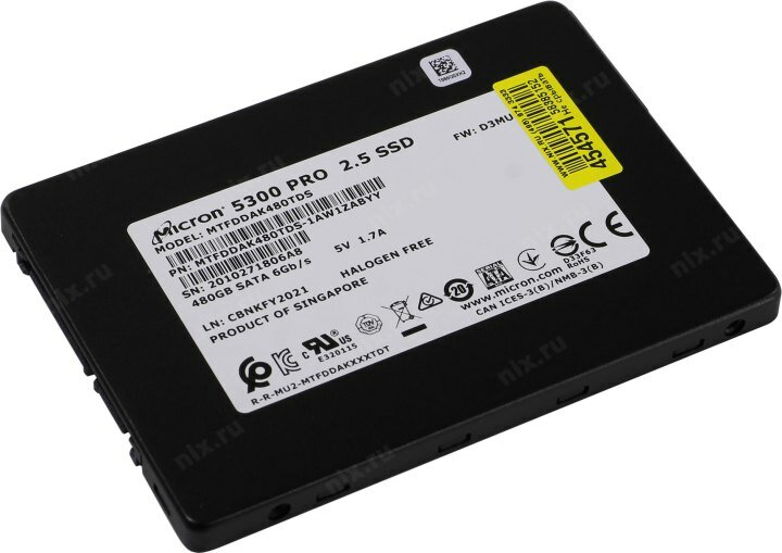 Накопитель SSD Micron 5300PRO 480Gb (MTFDDAK480TDS-1AW1ZABYY) - фото №18