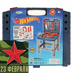 Игровой Набор Инструментов Детский Инструменты для Детей Hot Wheels, 58 предметов, чемодан - изображение