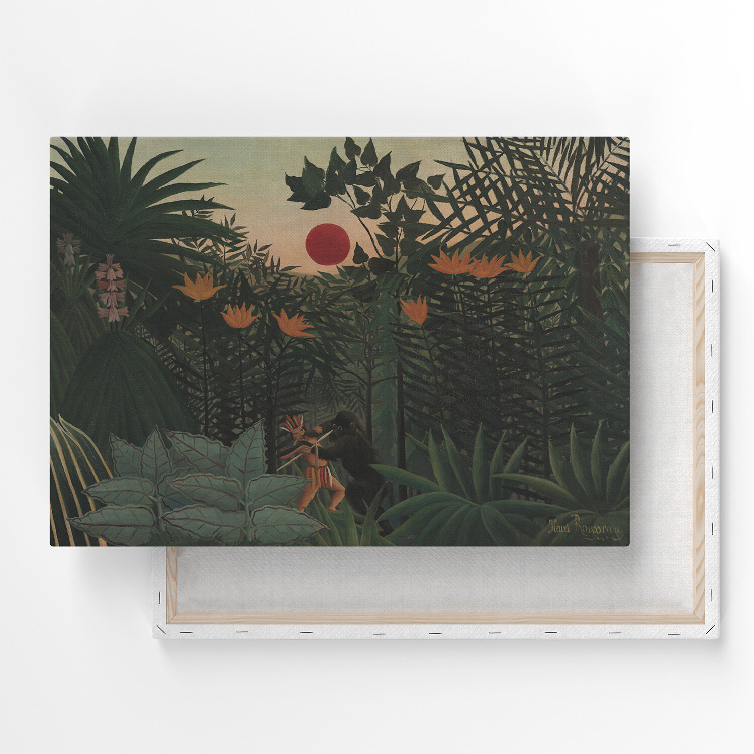 Картина на холсте, репродукция / Tropical Landscape American / Анри Руссо / Размер 40 x 53 см