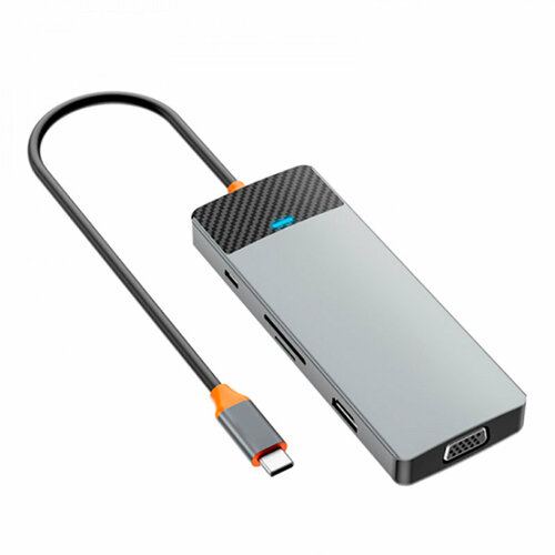 Хаб USB Wiwu Linker A921HV 9-in-1 USB-C Grey 6976195094046