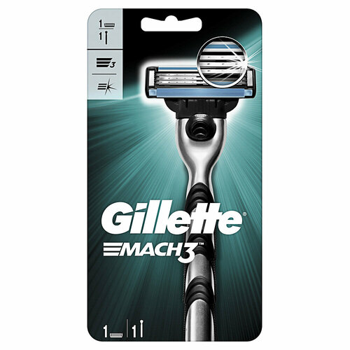 Станок для бритья gillette mach3 с 1 сменной кассетой