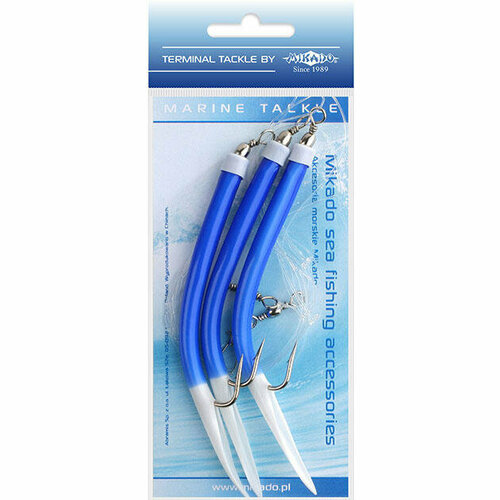 фото Морская оснастка mikado gummi makk rig, крючок № 6/0 (3шт.) blue
