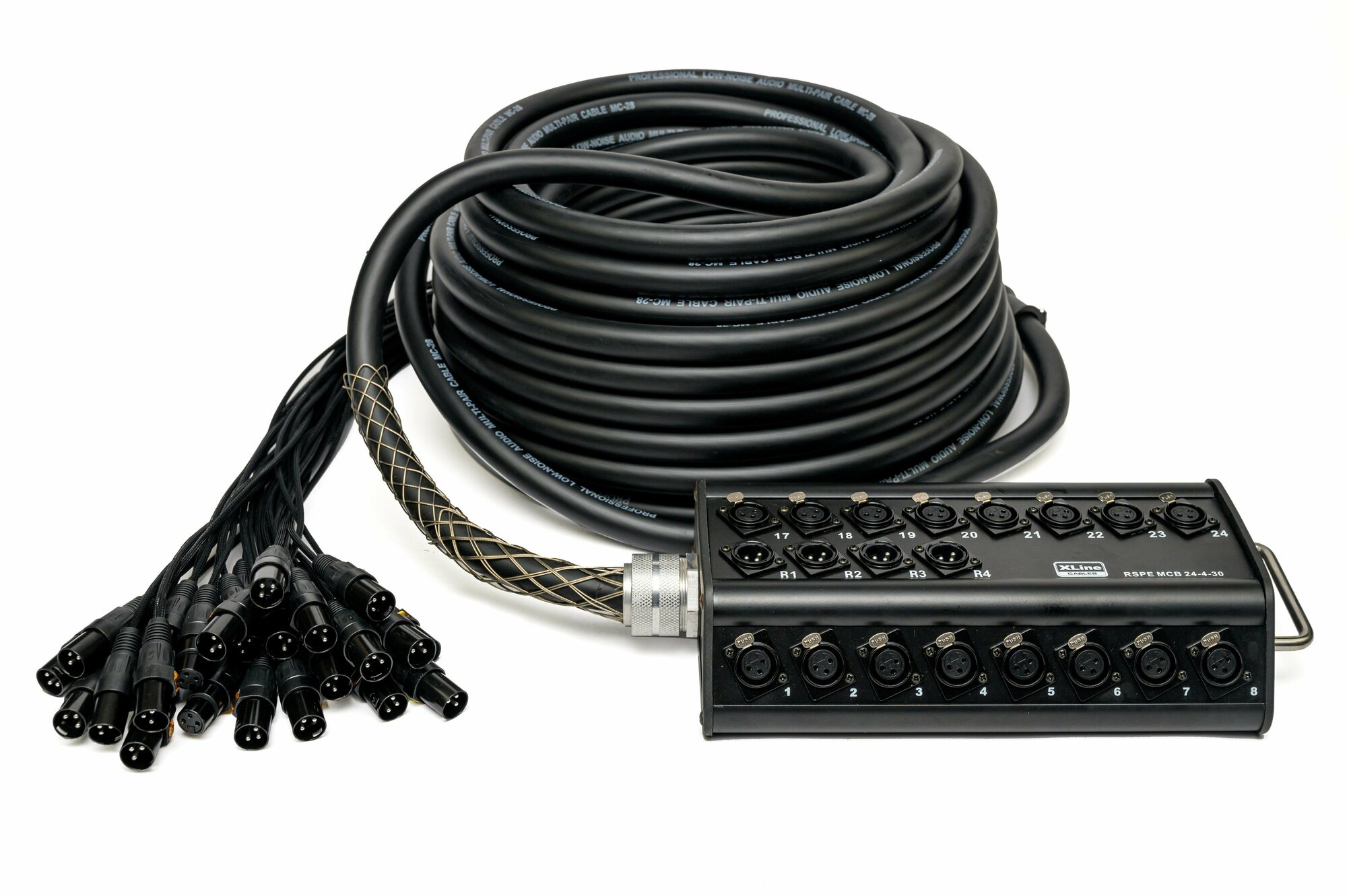 Аудио мультикор студийный эластичный с распределительной коробкой Xline Cables RSPE MCB 24-4-30
