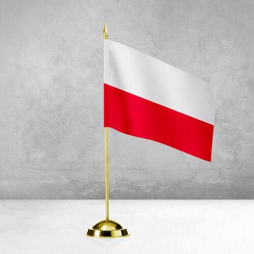 Настольный флаг Польши на пластиковой подставке под золото настольный флаг флаг польши