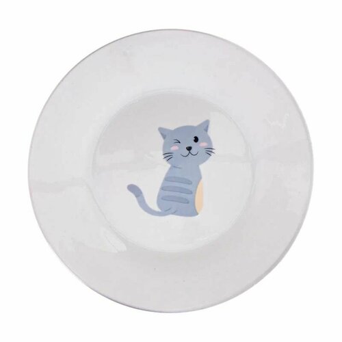 Тарелка с котиком, фарфор,19 см