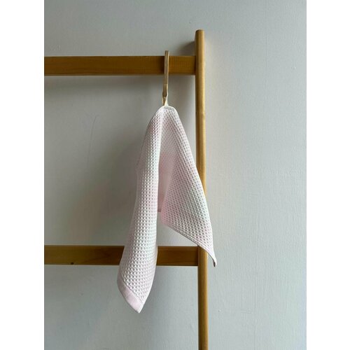 Кухонные полотенца "Вафельки" 100 % хлопок, 25x50 см, цвет розовый