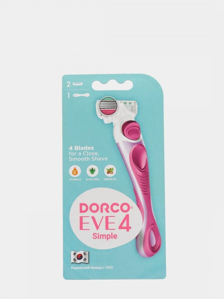 DORCO ЕVE 4 станок + 2 кассеты, Женская система, 4 лезвия FRA2002