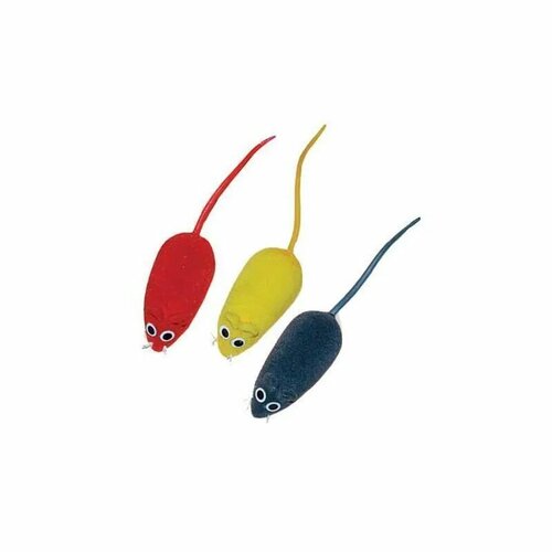 Мышь 6см. велюровая с пищалкой (пакет 4 шт.)