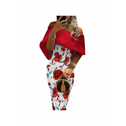 Платье размер 46/48, белый, зеленый