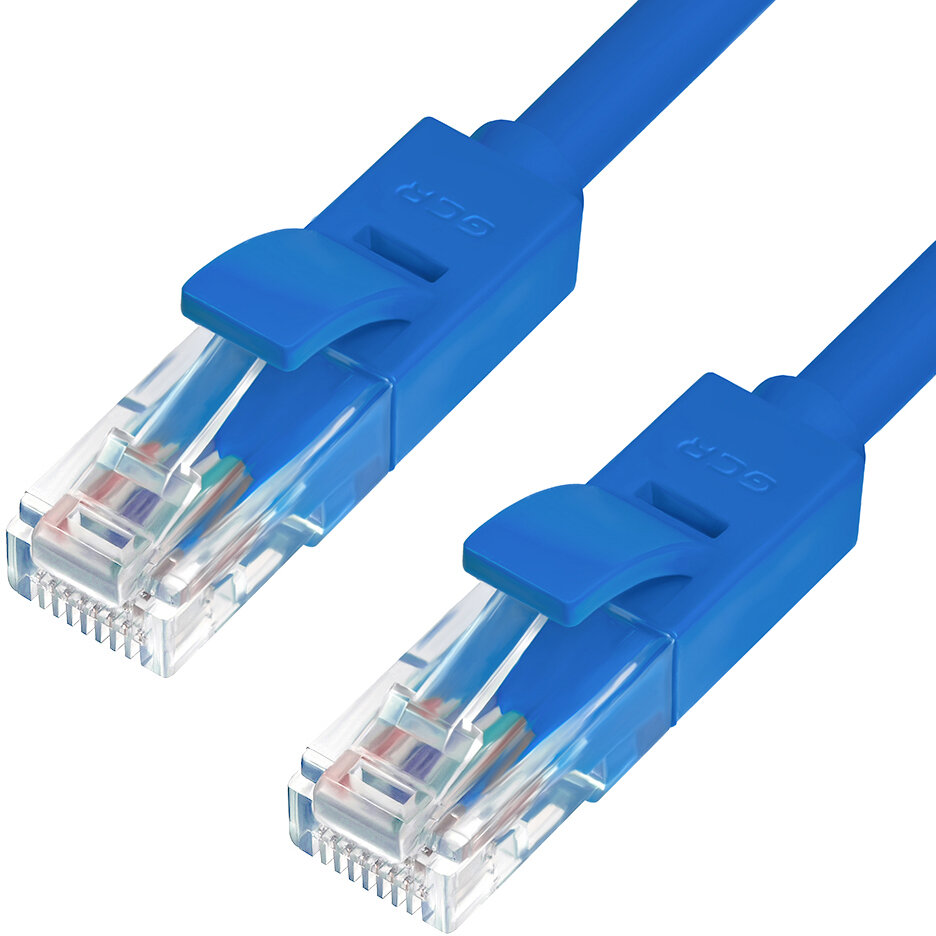 Greenconnect Патч-корд прямой 20.0m, UTP кат.5e, синий, позолоченные контакты, 24 AWG, литой, GCR-LNC01-20.0m, ethernet high speed 1 Гбит/с, RJ45, T568B Greenconnect RJ45(m) - RJ45(m) Cat. 5e U/UTP PVC 20м синий (GCR-LNC01-20.0m)