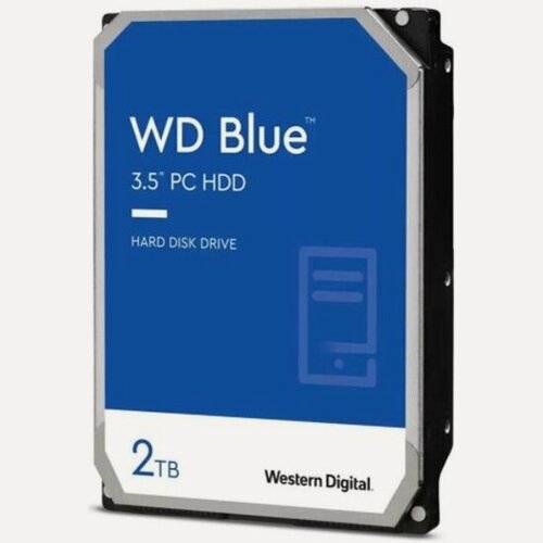 Изображение товара Жесткий диск 3.5" Western Digital WD Blue 2 ТБ, SATA III, 64Mb, 5400rpm CMR (WD20EARZ)