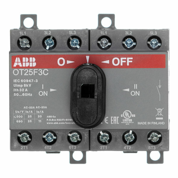 Рубильник реверсивный 3П ABB OT25F3C 1SCA104863R1001