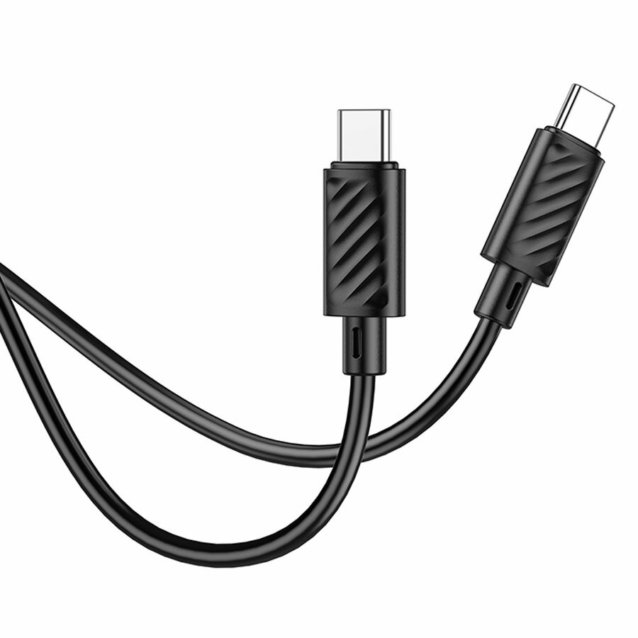 Кабель USB-C HOCO X88 Gratified Type-C - Type-C, 3A, 60W, 1 м, черный — фото 1