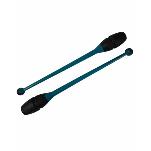 Булавы бирюзово-черные гимнастические профессиональные - 36см пластиккаучук вставляющиеся 2759₽