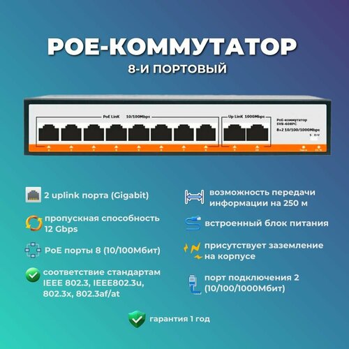 Коммутатор восьмипортовый 6200₽