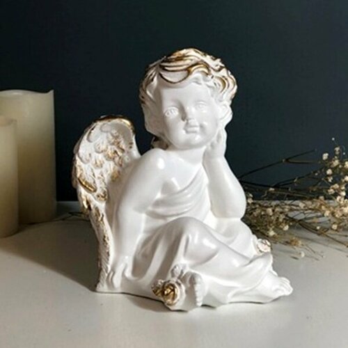 Статуэтка из гипса Ангел хранитель 22см позолота 1429₽