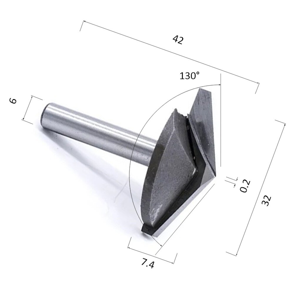 Фреза DJTOL N2V632130 V-образная конусная (по дереву, композиту (АКП), пластику)
