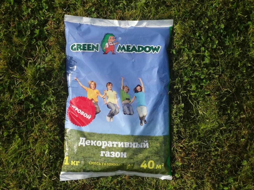 Газон 1кг Игровой GREEN MEADOW Зеленый ковер 1/20