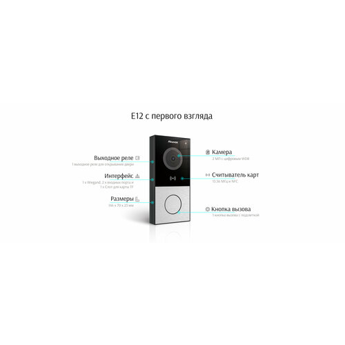 Вызывная панель Akuvox E12S темный, серый