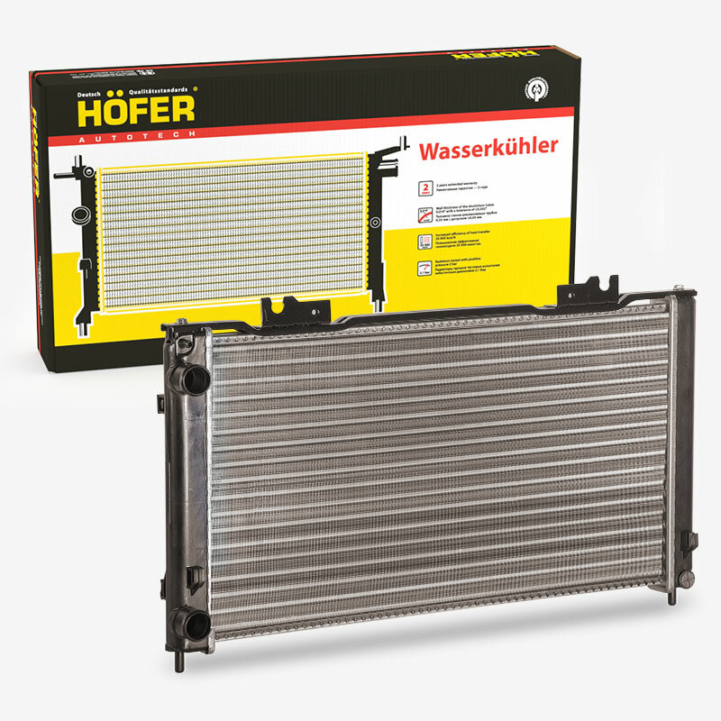 Радиатор основной Hofer ВАЗ-2170-Приора алюминиевый с кондиционером Halla (сборный)