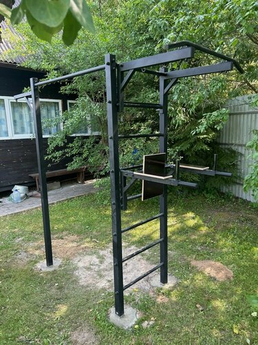 Изображение товара Физкультурно-оздоровительный комплекс открытого типа для взрослых и детей с турником, брусьями и кронштейном для боксерского мешка