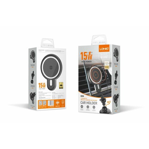 Держатель под смартфоннавигатор LDNIO MagSafe беспроводное ЗУ MA20 стандарта Q черный 1213₽