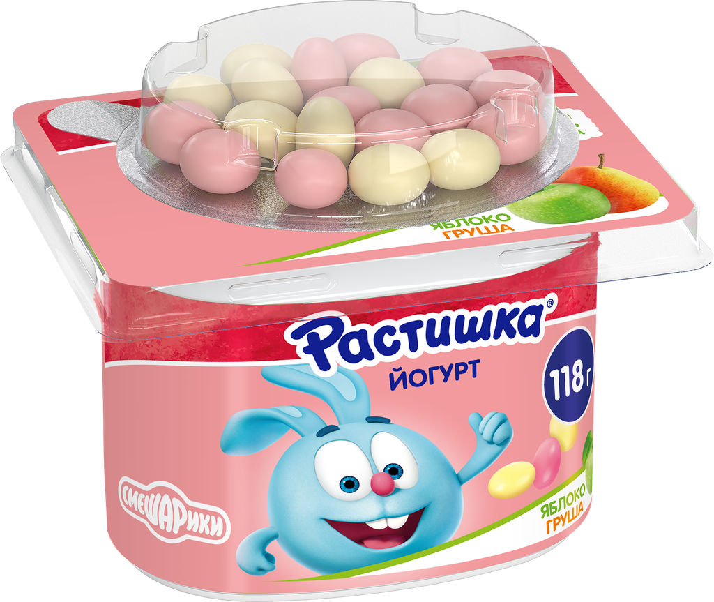 Йогурт Растишка Яблоко-Груша с печеньем в шоколаде 3% 118г Danone - фото №14